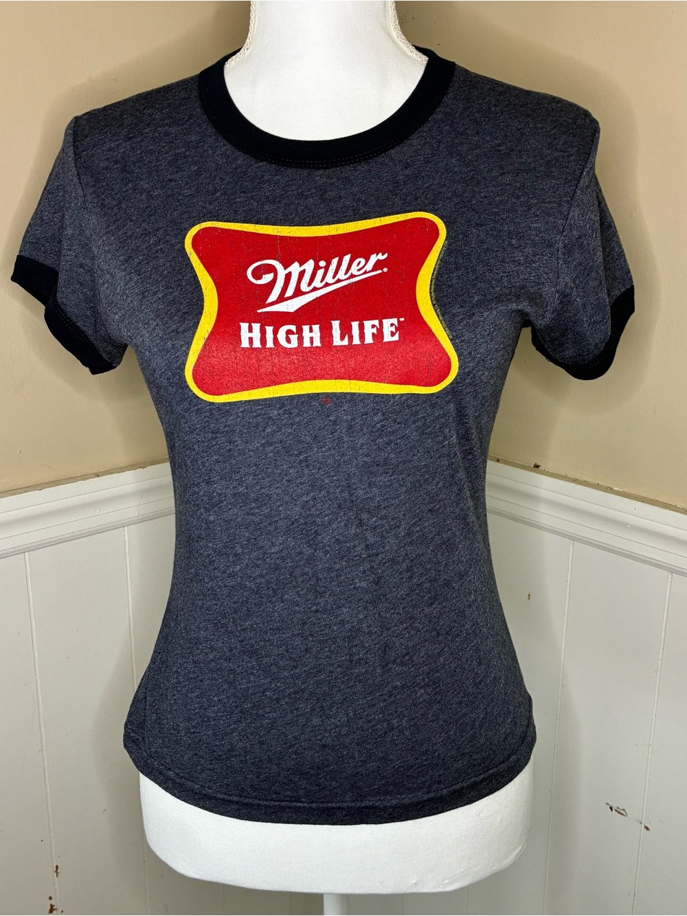 Y2K Miller High Life Vintage Baby Ringer Tee Size Small - Picture 2 of 6